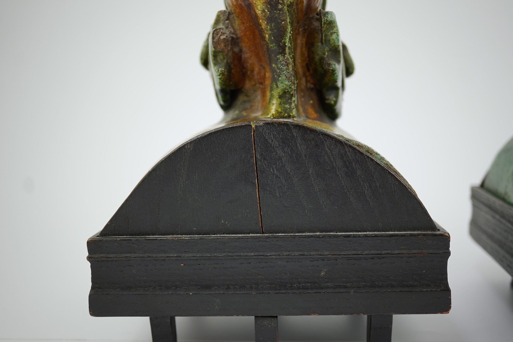 Two Chinese sancai ‘dragon-fish’ ridge tiles, Ming dynasty, c.1580-1620